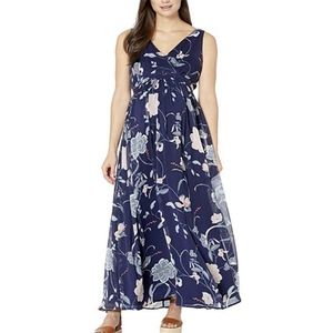 Blue Floral Maternity Dress, size Medium